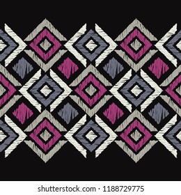 Ethnic boho seamless pattern. Traditional ornament. Tribal pattern. Folk motif. Can be used for wallpaper, textile, invitation card, wrapping, web page background.