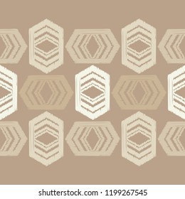 Ethnic boho seamless pattern. Traditional ornament. Brushwork. Hand hatching. Tribal pattern. Folk motif. Can be used for wallpaper, textile, invitation card, wrapping, web page background.