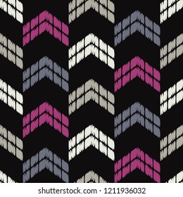 Ethnic boho seamless pattern. Traditional ornament. Brushwork. Hand hatching. Tribal pattern. Folk motif. Can be used for wallpaper, textile, invitation card, wrapping, web page background.