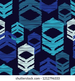 Ethnic boho seamless pattern. Traditional ornament. Brushwork. Hand hatching. Tribal pattern. Folk motif. Can be used for wallpaper, textile, invitation card, wrapping, web page background.