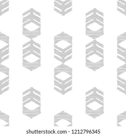 Ethnic boho seamless pattern. Traditional ornament. Brushwork. Hand hatching. Tribal pattern. Folk motif. Can be used for wallpaper, textile, invitation card, wrapping, web page background.