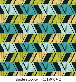 Ethnic boho seamless pattern. Traditional ornament. Brushwork. Hand hatching. Tribal pattern. Folk motif. Can be used for wallpaper, textile, invitation card, wrapping, web page background.