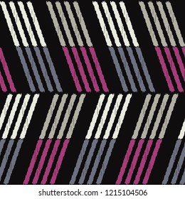 Ethnic boho seamless pattern. Traditional ornament. Brushwork. Hand hatching. Tribal pattern. Folk motif. Can be used for wallpaper, textile, invitation card, wrapping, web page background.