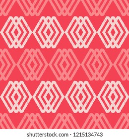 Ethnic boho seamless pattern. Traditional ornament. Brushwork. Hand hatching. Tribal pattern. Folk motif. Can be used for wallpaper, textile, invitation card, wrapping, web page background.