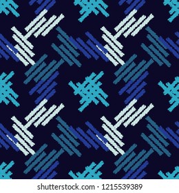 Ethnic boho seamless pattern. Traditional ornament. Brushwork. Hand hatching. Tribal pattern. Folk motif. Can be used for wallpaper, textile, invitation card, wrapping, web page background.
