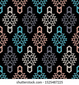Ethnic boho seamless pattern. Traditional ornament. Vector illustration for web design or print.