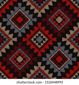 Ethnic boho seamless pattern. Traditional ornament. Folk motif. Vector illustration for web design or print.