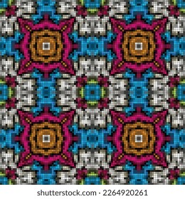 Ethnic boho seamless pattern. Traditional ornament. Folk motif. Textile rapport.