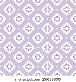 Ethnic boho seamless pattern. Traditional ornament. Simple summer violet ikat diamond background patterns used textiles, wallpapers..,