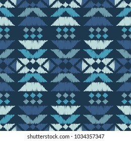 Ethnic boho seamless pattern. Tribal pattern. Embroidery on fabric. Folk motif. Textile rapport.