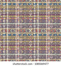 Ethnic boho seamless pattern. Tribal art print. Abstract background texture. Fabric design