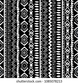 Ethnic boho seamless pattern. Tribal art print. Abstract background texture. Fabric design