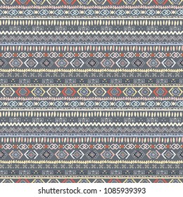 Ethnic boho seamless pattern. Tribal art print. Abstract background texture. Fabric design