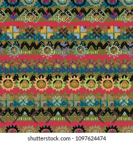 Ethnic boho seamless pattern. Tribal art print. Abstract background texture. Fabric design