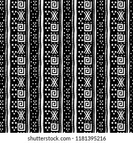 Ethnic boho seamless pattern. Tribal art print. Abstract geometric border background. Fabric design, wallpaper