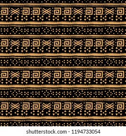 Ethnic boho seamless pattern. Tribal art print. Abstract geometric border background. Fabric design, wallpaper