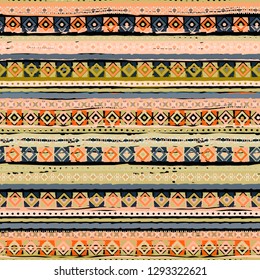Ethnic boho seamless pattern. Tribal art print. Vintage repeating pattern. Background, ethno texture. Fabric design