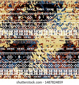 Ethnic, boho seamless pattern. Tribal art ornament. Abstract background texture. Geometric print. Fabric design, wallpaper