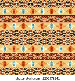 Patrón ininterrumpido del boho étnico. Impresión de arte tribal. Colorida textura de fondo del borde. Tela, diseño de tela, papel pintado, embalaje