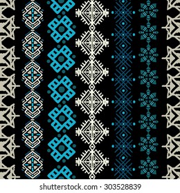 Ethnic boho seamless pattern. Tribal art print. Colorful border background texture. Fabric, cloth design, wallpaper, wrapping