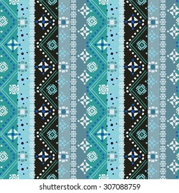 Ethnic boho seamless pattern. Tribal art print. Colorful border background texture. Fabric, cloth design, wallpaper, wrapping