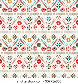 Ethnic boho seamless pattern. Tribal art print. Colorful repeating background. Cloth design, wallpaper, wrapping