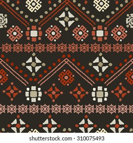 Ethnic boho seamless pattern. Tribal art print. Colorful repeating background. Cloth design, wallpaper, wrapping