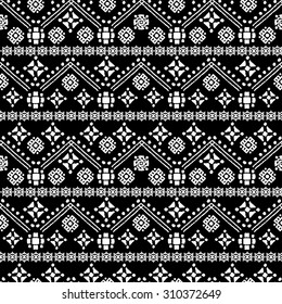 Ethnic boho seamless pattern. Tribal art print. Repeating background in black and white. Cloth design, wallpaper, wrapping