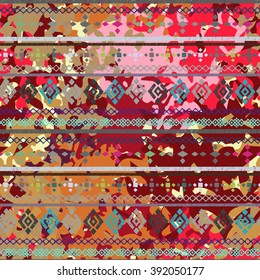 Ethnic boho seamless pattern. Tribal art abstract print. Abstract ornament. Repeating background texture. Fabric design, website decoration
