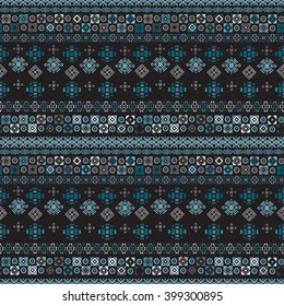 Ethnic boho seamless pattern. Tribal art boho print, border ornament. Background texture, decoration