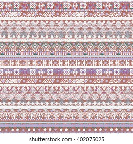 Ethnic boho seamless pattern. Tribal art boho print, border ornament. Background texture, decoration