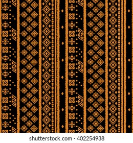 Ethnic boho seamless pattern. Tribal art print, border ornament. Background texture, decoration