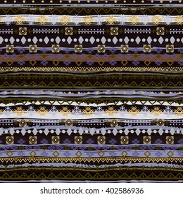 Ethnic boho seamless pattern. Tribal art print. Boho border, ethno ornament. Background texture, rustic style