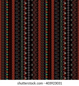 Ethnic boho seamless pattern. Tribal art print, border ornament. Background texture, decoration