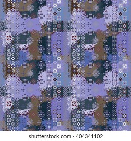 Ethnic boho seamless pattern. Tribal art camouflage print, ethno background, watercolor texture