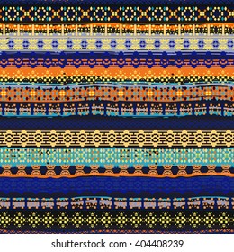 Ethnic boho seamless pattern. Tribal art print, border ornament. Background texture, decoration