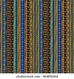 Ethnic boho seamless pattern. Tribal art print, border ornament. Background texture, decoration