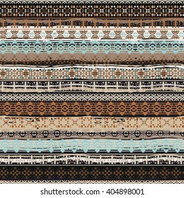 Ethnic boho seamless pattern. Tribal art print, border ornament. Background texture, decoration
