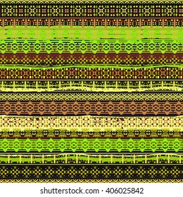 Ethnic boho seamless pattern. Tribal art print, border ornament. Background texture, decoration