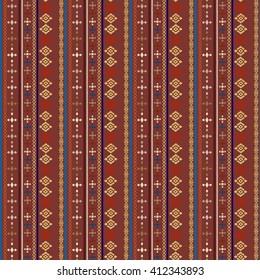 Ethnic boho seamless pattern. Tribal art print, border ornament. Background texture, decoration