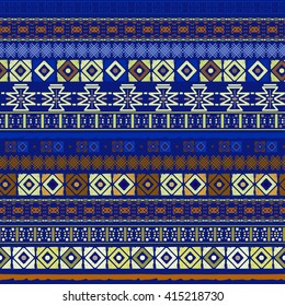 Ethnic boho seamless pattern. Tribal art, aztec print, border ornament. Background texture, wrapping, wallpaper