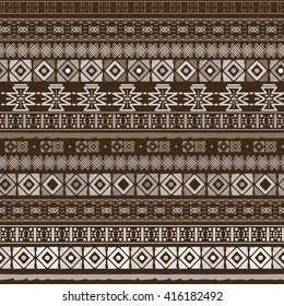 Ethnic boho seamless pattern. Tribal art, aztec print, border ornament. Background texture, wrapping, wallpaper