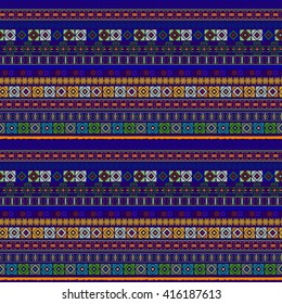 Ethnic boho seamless pattern. Tribal art, aztec print, border ornament. Background texture, wrapping, wallpaper