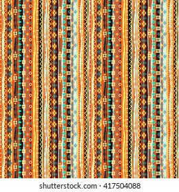 Ethnic boho seamless pattern. Tribal art, colorful ethno print. Background texture, wrapping, wallpaper