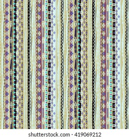 Ethnic boho seamless pattern. Tribal art, colorful ethno print. Background texture, wrapping, wallpaper