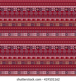 Ethnic boho seamless pattern. Tribal art, aztec print, border ornament. Background texture, wrapping, wallpaper