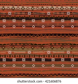 Ethnic boho seamless pattern. Tribal art, colorful ethno print. Background texture, wrapping, wallpaper