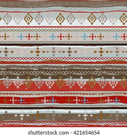 Ethnic boho seamless pattern. Tribal art print. Background texture, wrapping, wallpaper