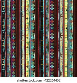 Ethnic boho seamless pattern. Tribal art print. Background texture, wrapping, wallpaper