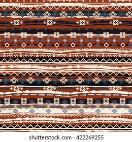 Ethnic Boho Seamless Pattern. Tribal Art, Colorful Ethno Print. Background Texture, Wrapping, Wallpaper